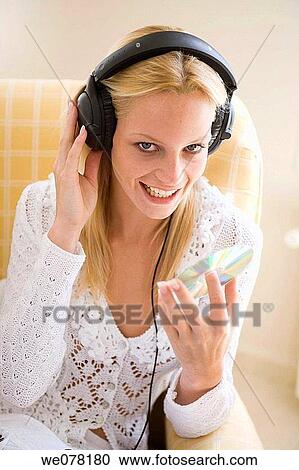 blond, cds, CD, at-home View Large Photo Image Stock Image - blond, cds, CD, at-home. Fotosearch