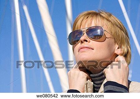 Stock Image - blond, Close-up, accessory. Fotosearch