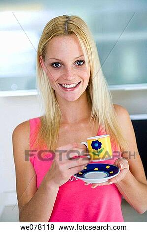 blond, coffee, at-home View Large Photo Image Stock Photo - blond, coffee, at-home. Fotosearch