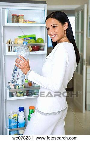 bottle, cold, brunette, at-home View Large Photo Image Stock Image - bottle, cold, brunette, at-home. Fotosearch