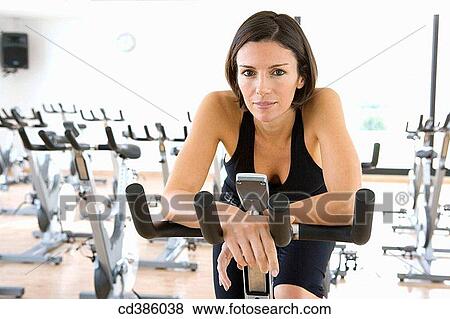 Stock Photo - break, break-time, brunette. Fotosearch