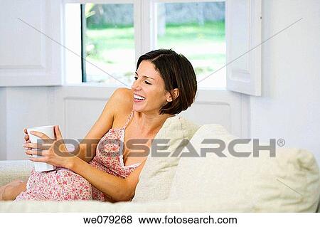 brunette, contemporary, at-home View Large Photo Image Stock Photo - brunette, contemporary, at-home. Fotosearch