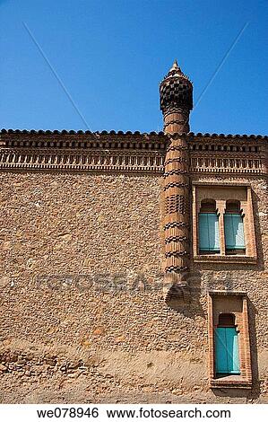 Building detail in Colonia Guell in Barcelona, Spain View Large Photo Image Stock Photograph - Building detail in Colonia Guell in Barcelona, Spain. Fotosearch