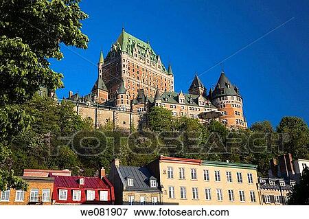 Buildings of the Lower Town and Chateau Frontenac, Quebec City, Quebec, Canada View Large Photo Image Stock Photo - Buildings of the Lower Town and Chateau Frontenac, Quebec City, Quebec, Canada. Fotosearch