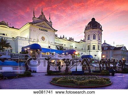 Stock Image - Casino at sunset, Santander, Cantabria, Spain. Fotosearch