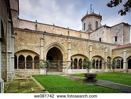 Stock Image - Cathedral cloister, Santander, Cantabria, Spain. Fotosearch