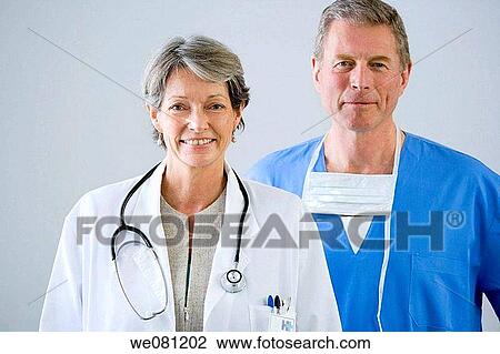Stock Image - clinic, colleague, doctor. Fotosearch