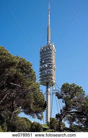 Stock Image - Collserolla Tower in Barcelona, Spain. Fotosearch
