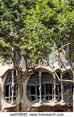 Detail of Casa Batllo in Paseo de Gracia Avenue in Barcelona, Spain View Large Photo Image Stock Image - Detail of Casa Batllo in Paseo de Gracia Avenue in Barcelona, Spain. Fotosearch