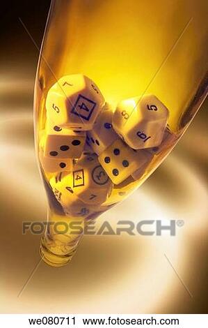 Stock Image - Dice in Bottle. Fotosearch