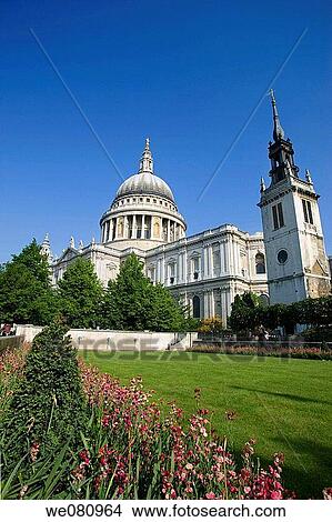 Festival Gardens, St Paul's Cathedral, City of London, England, UK View Large Photo Image Picture - Festival Gardens, St Paul's Cathedral, City of London, England, UK. Fotosearch