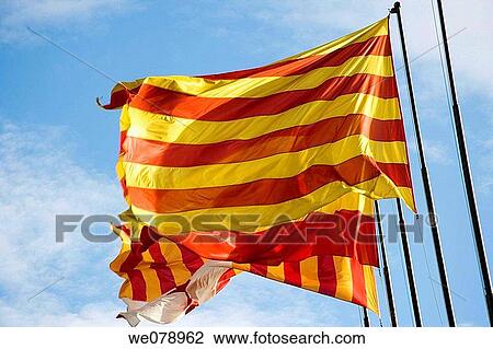 Flag of Catalonia, Barcelona, Spain View Large Photo Image Stock Image - Flag of Catalonia, Barcelona, Spain. Fotosearch