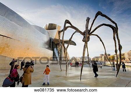 Guggenheim Museum of art and spider sculpture, Bilbao, Biscay, Basque Country, Spain View Large Photo Image Stock Photography - Guggenheim Museum of art and spider sculpture, Bilbao, Biscay, Basque Country, Spain. Fotosearch