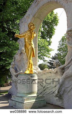 Guilded Statue Of Johann Strauss II, Vienna, Austria View Large Photo Image Stock Photograph - Guilded Statue Of Johann Strauss II, Vienna, Austria. Fotosearch