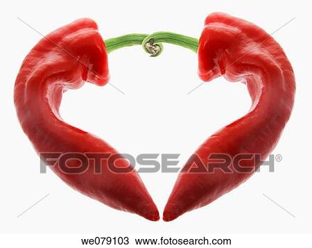Stock Image - Red Chilli Pepper on White Background. Fotosearch