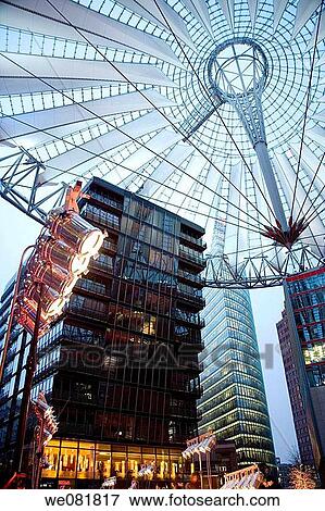 Sony Center, Postdamer Platz, Berlin, Germany, Europe View Large Photo Image Stock Photo - Sony Center, Postdamer Platz, Berlin, Germany, Europe. Fotosearch