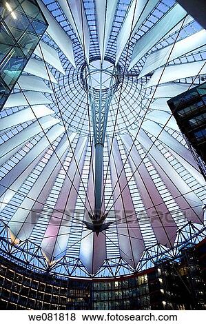 Sony Center, Postdamer Platz, Berlin, Germany, Europe View Large Photo Image Stock Photo - Sony Center, Postdamer Platz, Berlin, Germany, Europe. Fotosearch