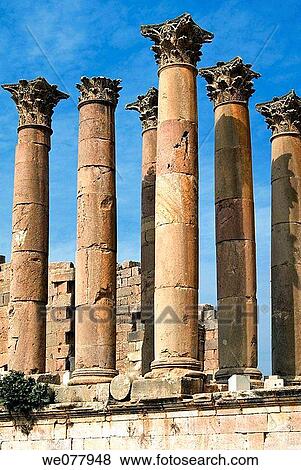 The Temple of Artemis, Jerash, Gerasa Roman Decapolis City, Jordan, Middle East View Large Photo Image Stock Photo - The Temple of Artemis, Jerash, Gerasa Roman Decapolis City, Jordan, Middle East. Fotosearch