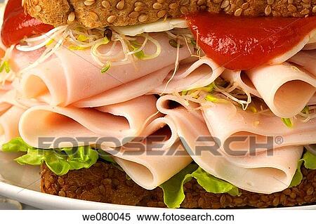 Turkey Sandwich close up View Large Photo Image Stock Photography - Turkey Sandwich close up. Fotosearch