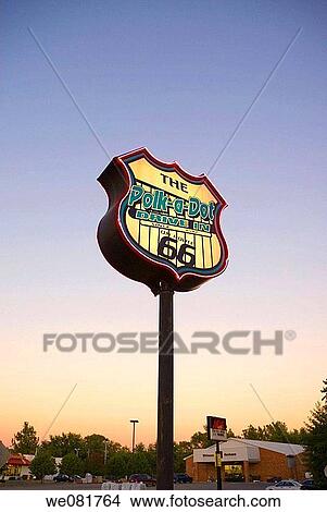 USA Illinois Route 66 Braidwood Polk-a-Dot Drive-In sign View Large Photo Image Picture - USA Illinois Route 66 Braidwood Polk-a-Dot Drive-In sign. Fotosearch