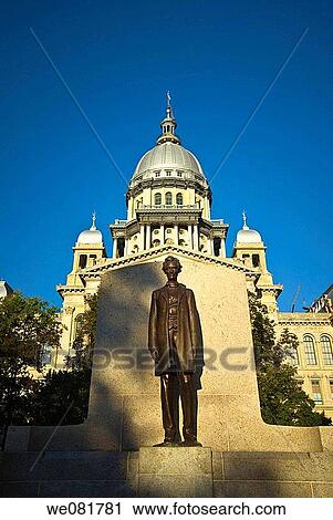 USA Illinois Springfield New Capitol Building Abraham Lincoln Statue View Large Photo Image Stock Image - USA Illinois Springfield New Capitol Building Abraham Lincoln Statue. Fotosearch