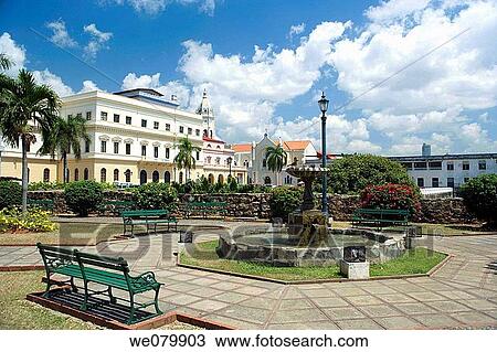 Waterfront gardens, Old Town, San Felipe, Panama City, Panama View Large Photo Image Stock Image - Waterfront gardens, Old Town, San Felipe, Panama City, Panama. Fotosearch