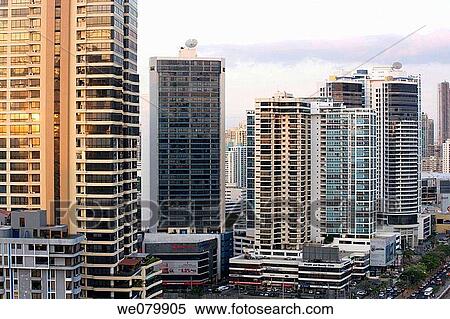 Waterfront skyline, Avenida Balboa, Panama City, Panama View Large Photo Image Stock Photography - Waterfront skyline, Avenida Balboa, Panama City, Panama. Fotosearch