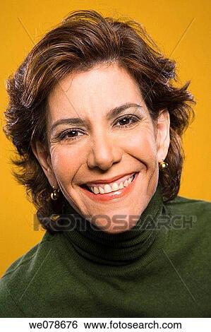 Woman smiling, Portrait View Large Photo Image Stock Photograph - Woman smiling, Portrait. Fotosearch