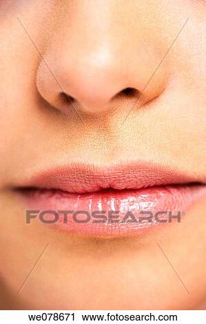 Young woman, portrait, close-up of lips View Large Photo Image Stock Image - Young woman, portrait, close-up of lips. Fotosearch