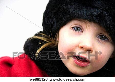 3 years old girl in red coat with fur collar, cuffs and hat against white background View Large Photo Image Stock Photograph - 3 years old girl in red coat with fur collar, cuffs and hat against white background. Fotosearch