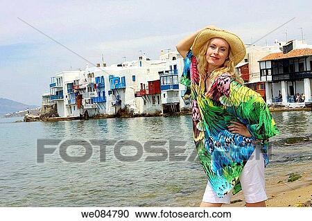 30 year old woman, Mykonos, Cyclades islands, Greece View Large Photo Image Stock Image - 30 year old woman, Mykonos, Cyclades islands, Greece. Fotosearch
