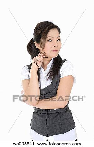 A beautiful and confident Asian businesswoman on white background View Large Photo Image Stock Image - A beautiful and confident Asian businesswoman on white background. Fotosearch