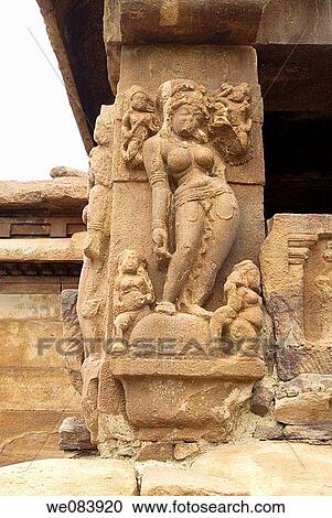 A Sculpture in Lad Khan temple, Aihole, Karnataka. This sculpture, carved on one of the columns in the porch in Lad Khan temple, Aihole. Aihole, a tranquil village on the banks of the Malaprabha River, is acclaimed as the cradle of Hindu temple architectu View Large Photo Image Stock Image - A Sculpture in Lad Khan temple, Aihole, Karnataka. This sculpture, carved on one of the columns in the porch in Lad Khan temple, Aihole. Aihole, a tranquil village on the banks of the Malaprabha River, is acclaimed as the cradle of Hindu temple architectu. Fotosearch