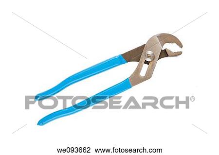 Stock Image - A used pair of locking pliers on a white background. Fotosearch