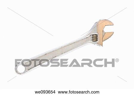 A well used adjustable wrench on a white background View Large Photo Image Picture - A well used adjustable wrench on a white background. Fotosearch