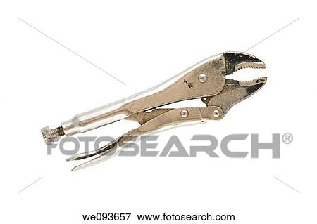Stock Photo - A well used pair of locking pliers on a white background. Fotosearch