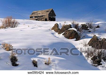 Abandoned dilapidated barn on hill at Bitch Creek Idaho in winter View Large Photo Image Picture - Abandoned dilapidated barn on hill at Bitch Creek Idaho in winter. Fotosearch