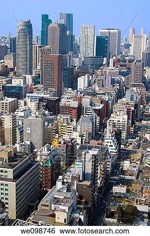 Aerial view of buildings of Tokyo city in Shimbashi and Roppongi districts View Large Photo Image Stock Photograph - Aerial view of buildings of Tokyo city in Shimbashi and Roppongi districts. Fotosearch