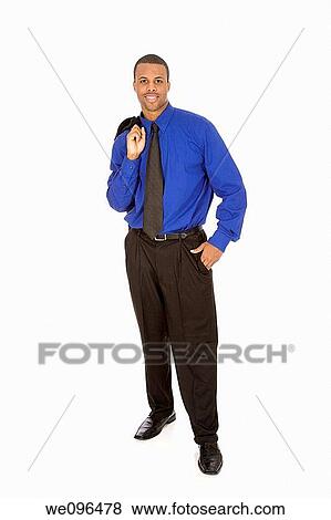 African American businessman standing on white background View Large Photo Image Stock Photo - African American businessman standing on white background. Fotosearch