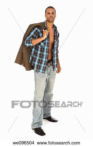 African American male standing on a white background View Large Photo Image Picture - African American male standing on a white background. Fotosearch