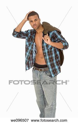 African American male standing on a white background View Large Photo Image Stock Photo - African American male standing on a white background. Fotosearch