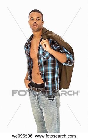 African American male standing on a white background View Large Photo Image Stock Photograph - African American male standing on a white background. Fotosearch
