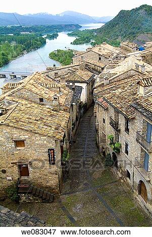 Ainsa, Huesca province, Aragon, Spain View Large Photo Image Stock Photo - Ainsa, Huesca province, Aragon, Spain. Fotosearch
