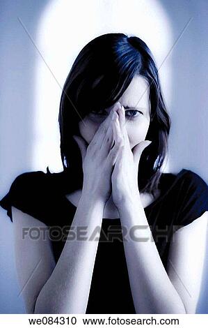 anguish, blue, anxious, anxiety, afraid View Large Photo Image Stock Image - anguish, blue, anxious, anxiety, afraid. Fotosearch