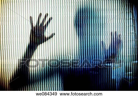 Stock Photo - anonymous, catch, Attracting attention, anguish. Fotosearch