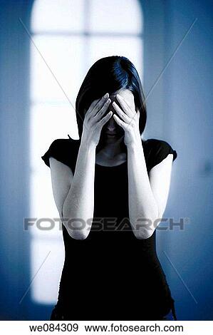 anxiety, blue-toned, blue, anxious, afraid View Large Photo Image Stock Photo - anxiety, blue-toned, blue, anxious, afraid. Fotosearch