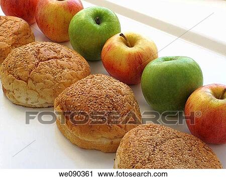 Apples and seeded bread View Large Photo Image Stock Image - Apples and seeded bread. Fotosearch