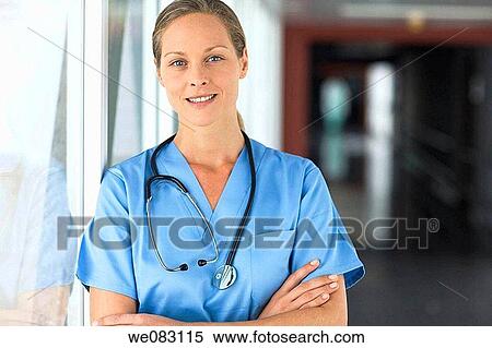 Stock Photography - arms folded, blue eyes, Arms crossed. Fotosearch