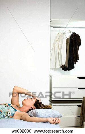 at-home, bed, Bad mood, apartment View Large Photo Image Stock Image - at-home, bed, Bad mood, apartment. Fotosearch