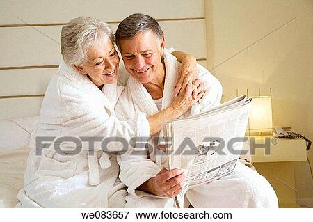 at-home, bedroom, bed, bathrobe, affection View Large Photo Image Stock Photo - at-home, bedroom, bed, bathrobe, affection. Fotosearch